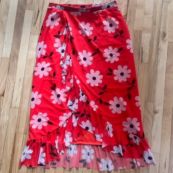 Urban Outfitters lightweight mesh floral skirt, M - Picture 1 of 3